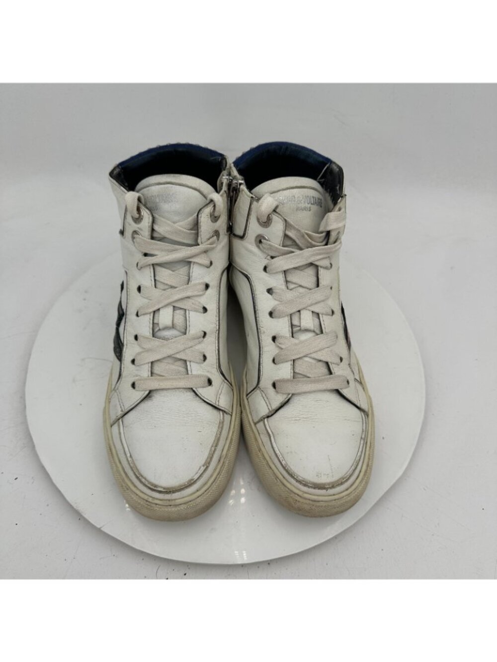 Zadig & Voltaire ZV1747 Women Size 39 US 9 White Leather flora Lightning Shoes - Picture 3 of 13